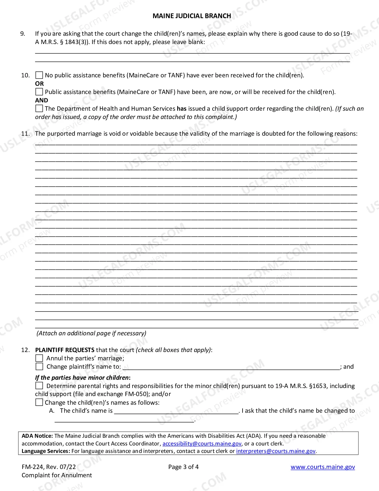 Preview Complaint for Annulment