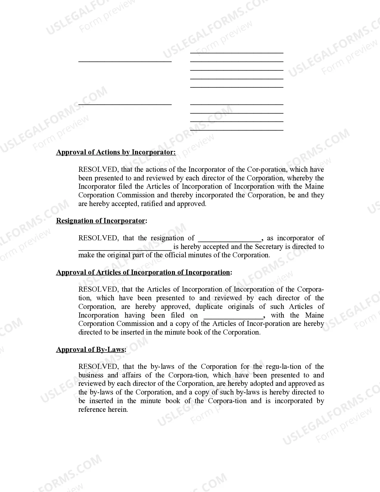 Preview Minutes for Organizational Meeting
