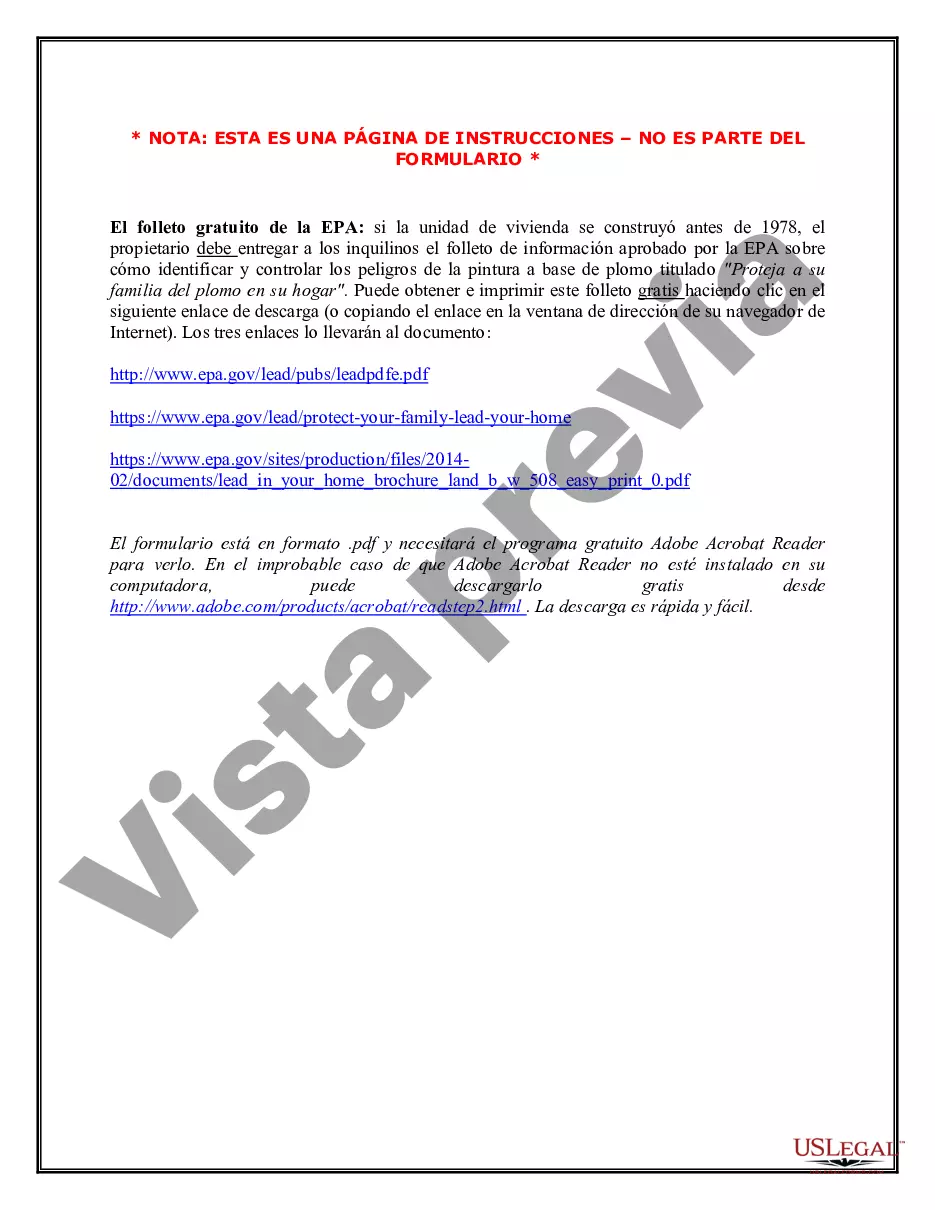 Preview Divulgación de pintura a base de plomo para transacciones de alquiler