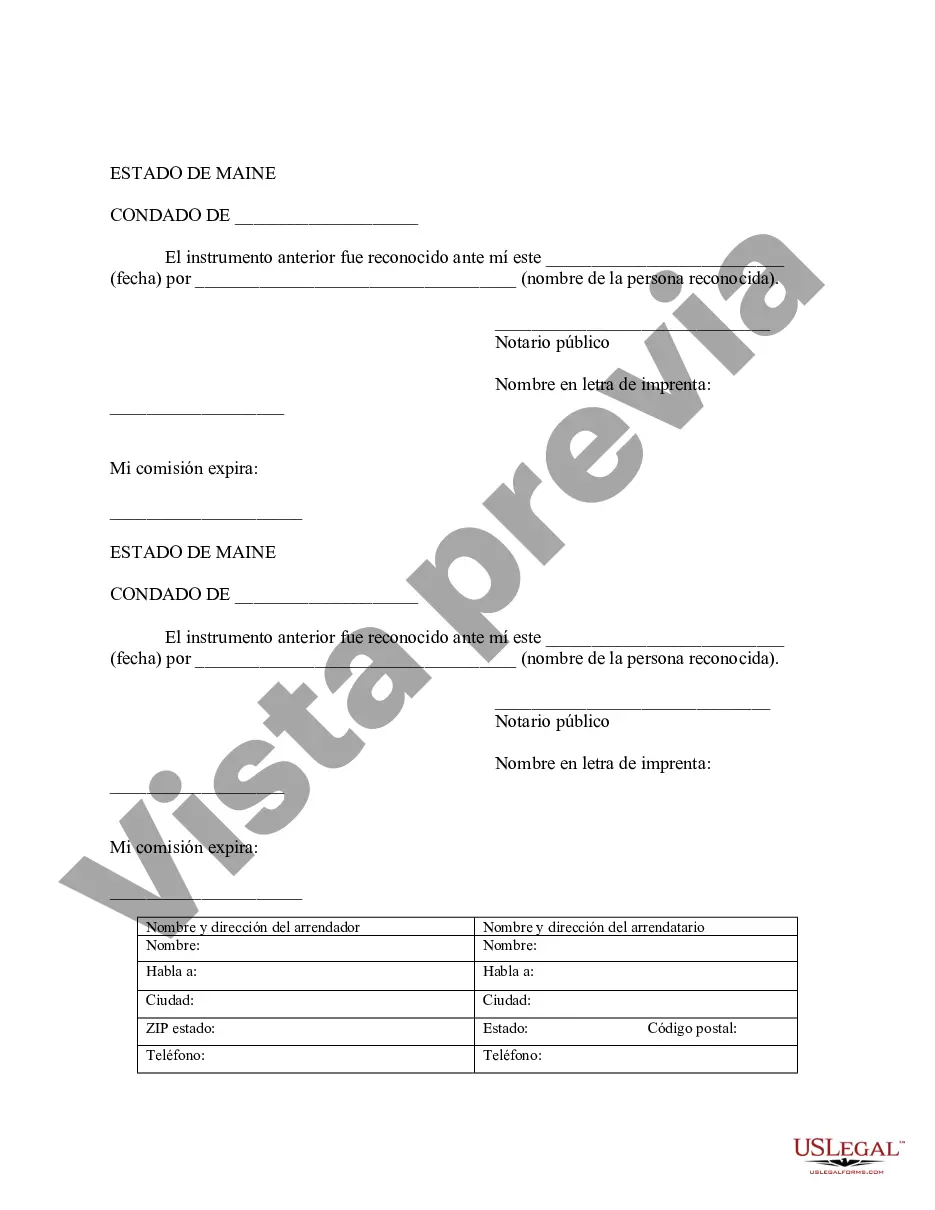 Preview Aviso de Arrendamiento para Grabación