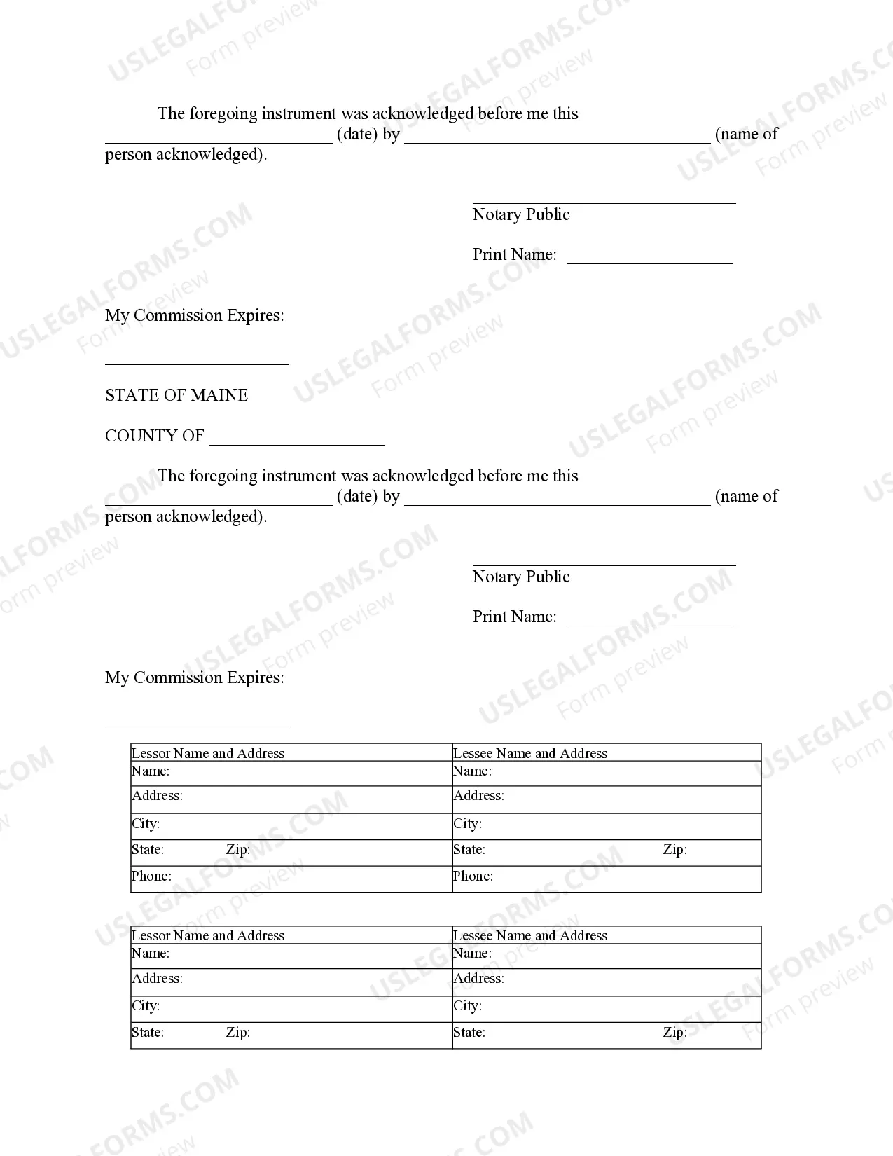 Preview Notice of Lease for Recording