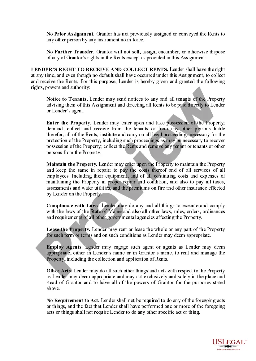 Preview Assignment of Rents