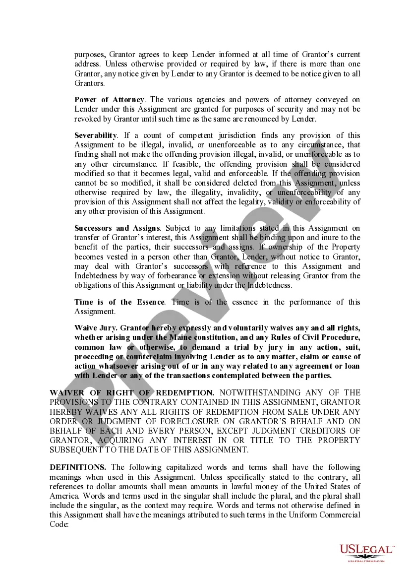 Preview Assignment of Rents