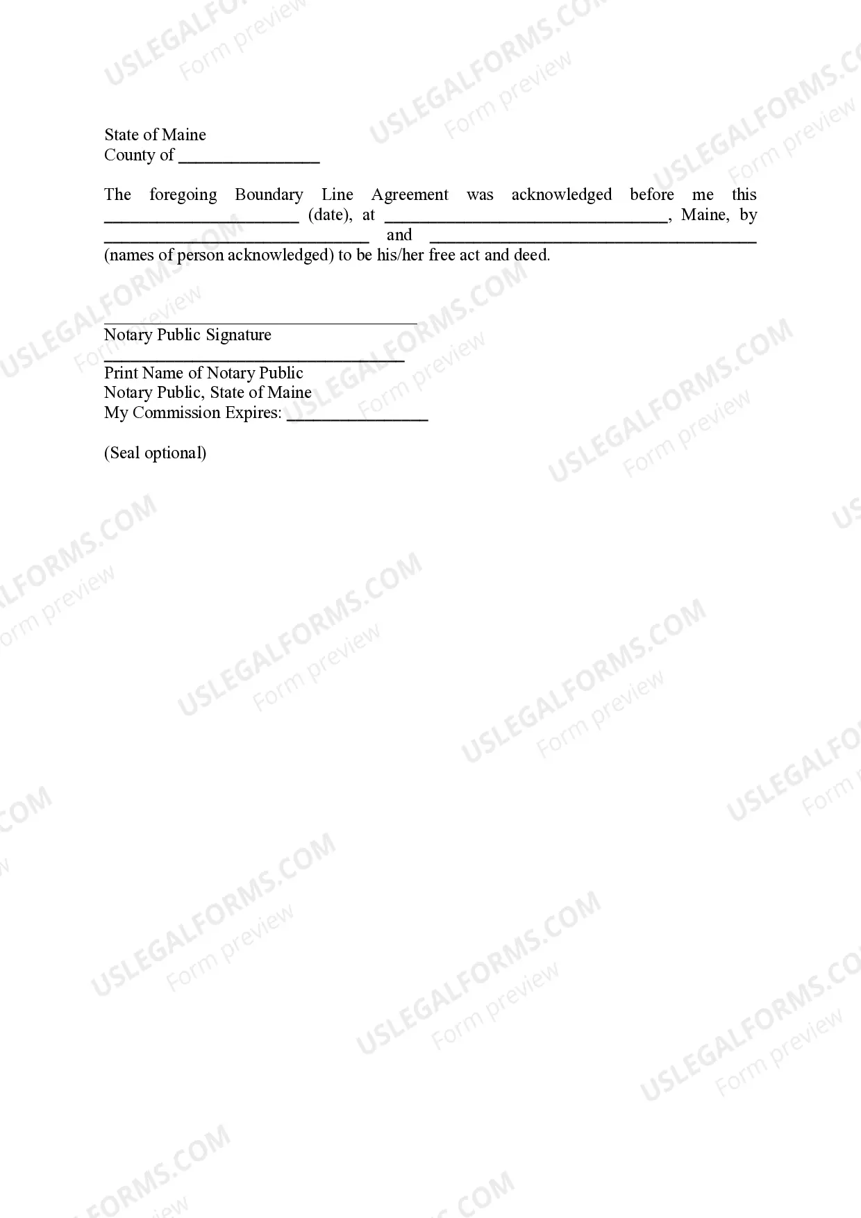 Preview Boundary Line Agreement