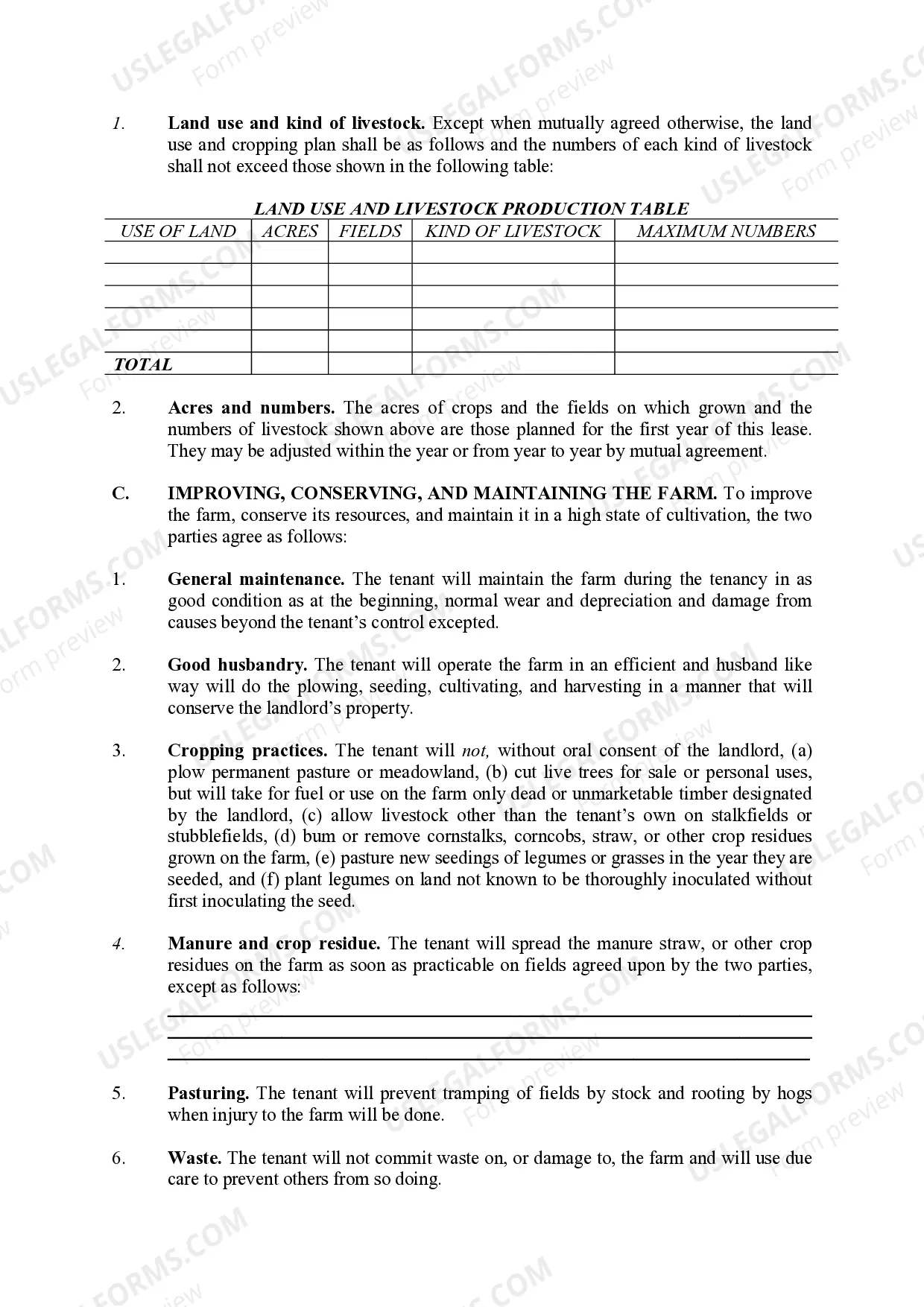 Preview Cash Farm Lease