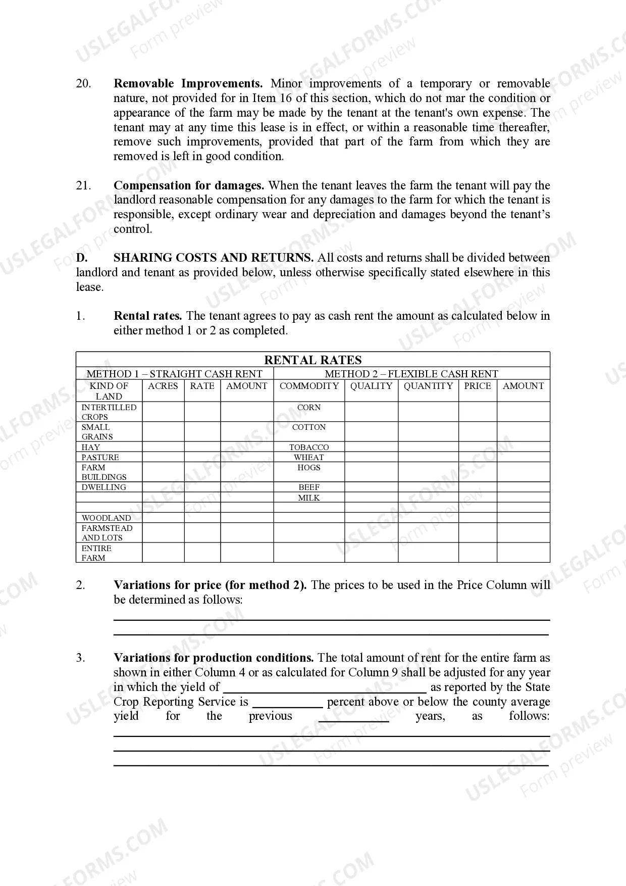 Preview Cash Farm Lease