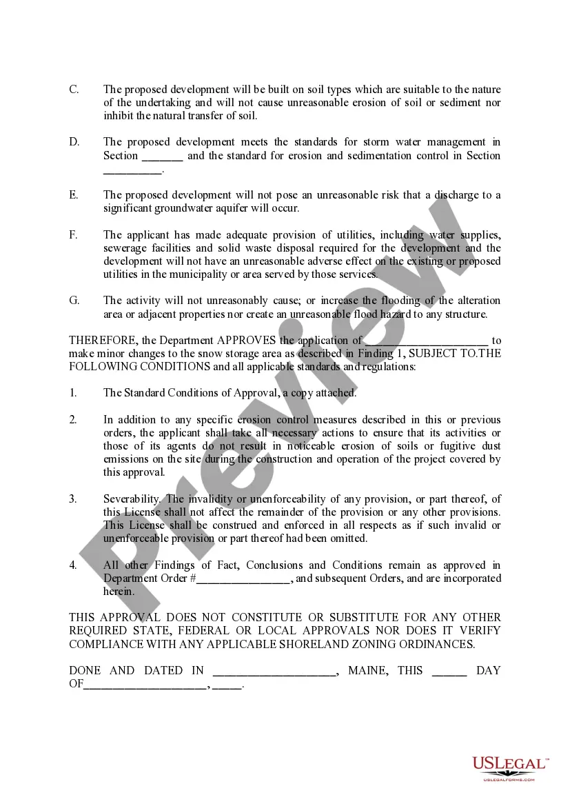 Preview Minor Revision to Findings of Fact and Order