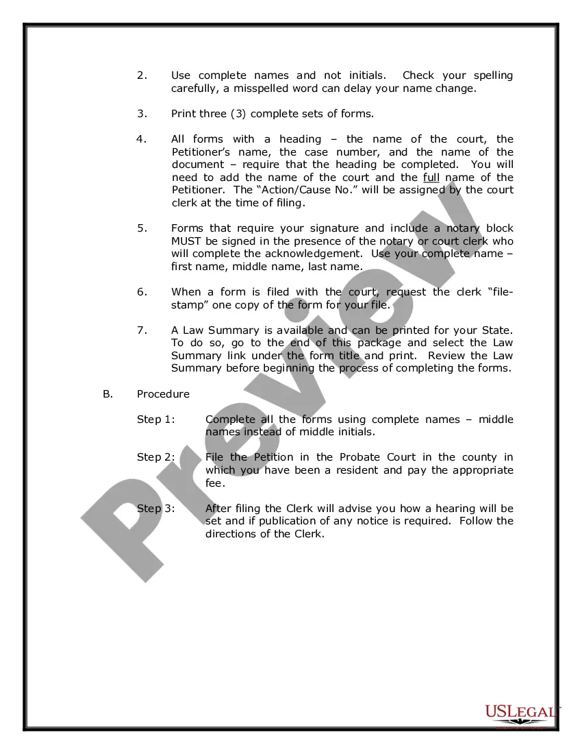 Preview Maine Name Change Instructions and Forms Package for a Minor