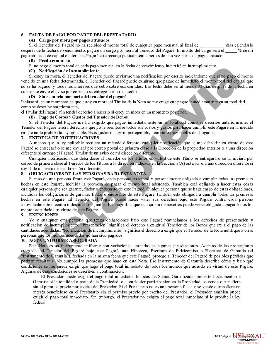 Preview Pagaré garantizado de Maine