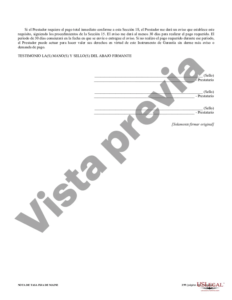 Preview Pagaré garantizado de Maine