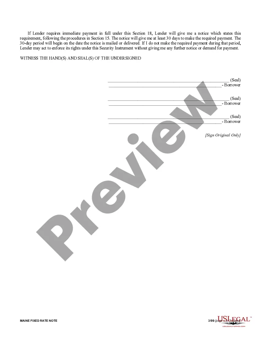 Preview Maine Secured Promissory Note