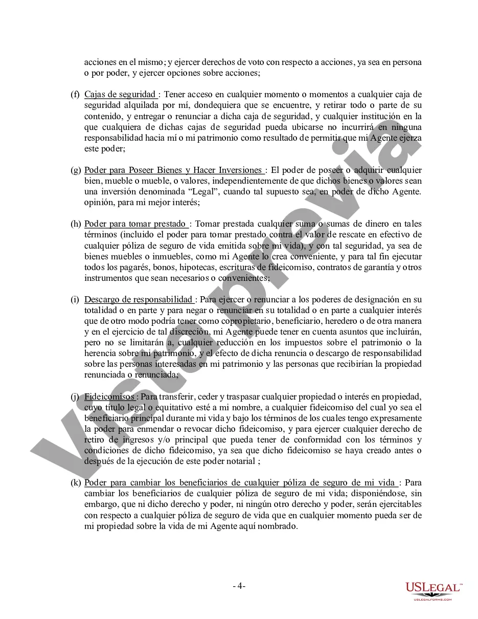 Preview Poder General Duradero para Bienes y Finanzas o Financiero Efectivo Inmediatamente