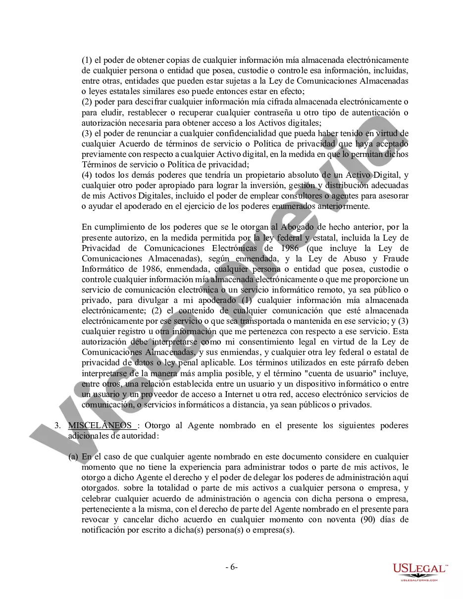 Preview Poder General Duradero para Bienes y Finanzas o Financiero Efectivo Inmediatamente
