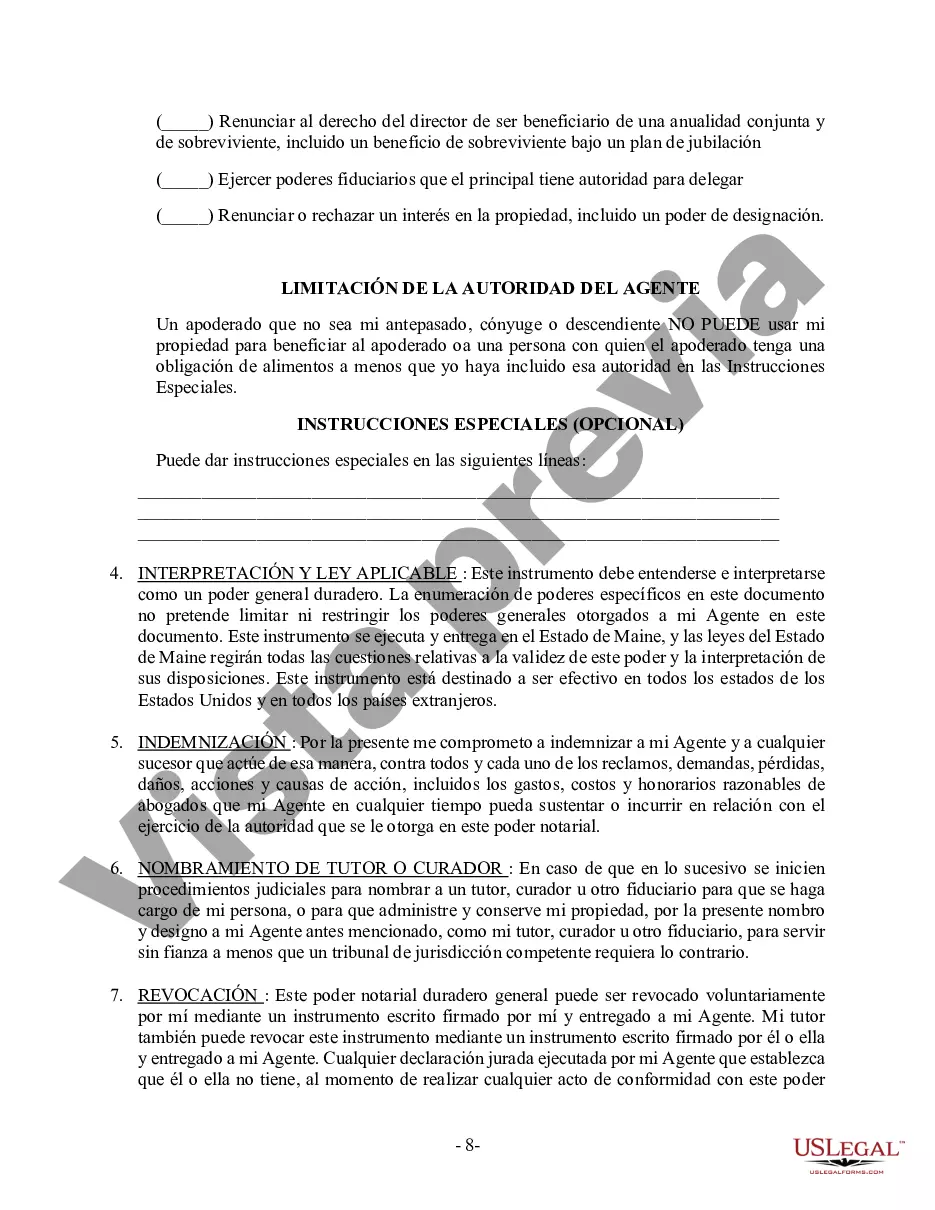 Preview Poder General Duradero para Bienes y Finanzas o Financiero Efectivo Inmediatamente