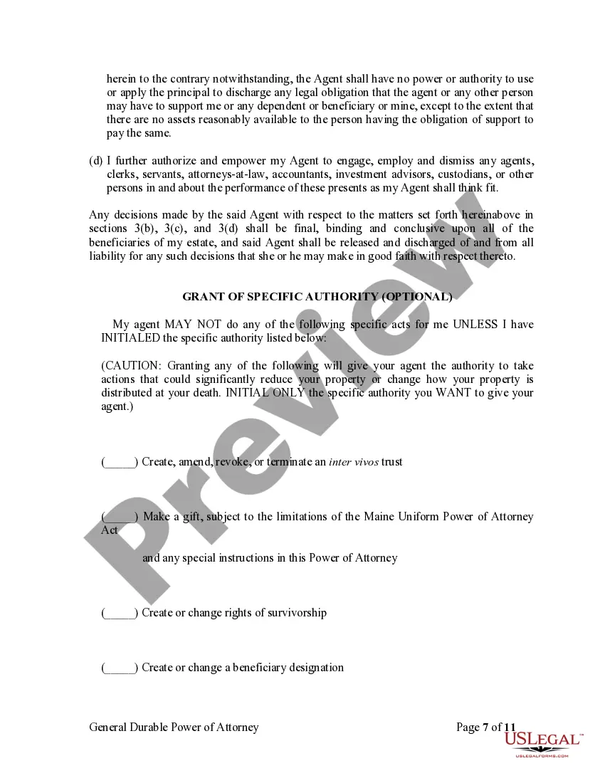 Preview General Durable Power of Attorney for Property and Finances or Financial Effective Immediately