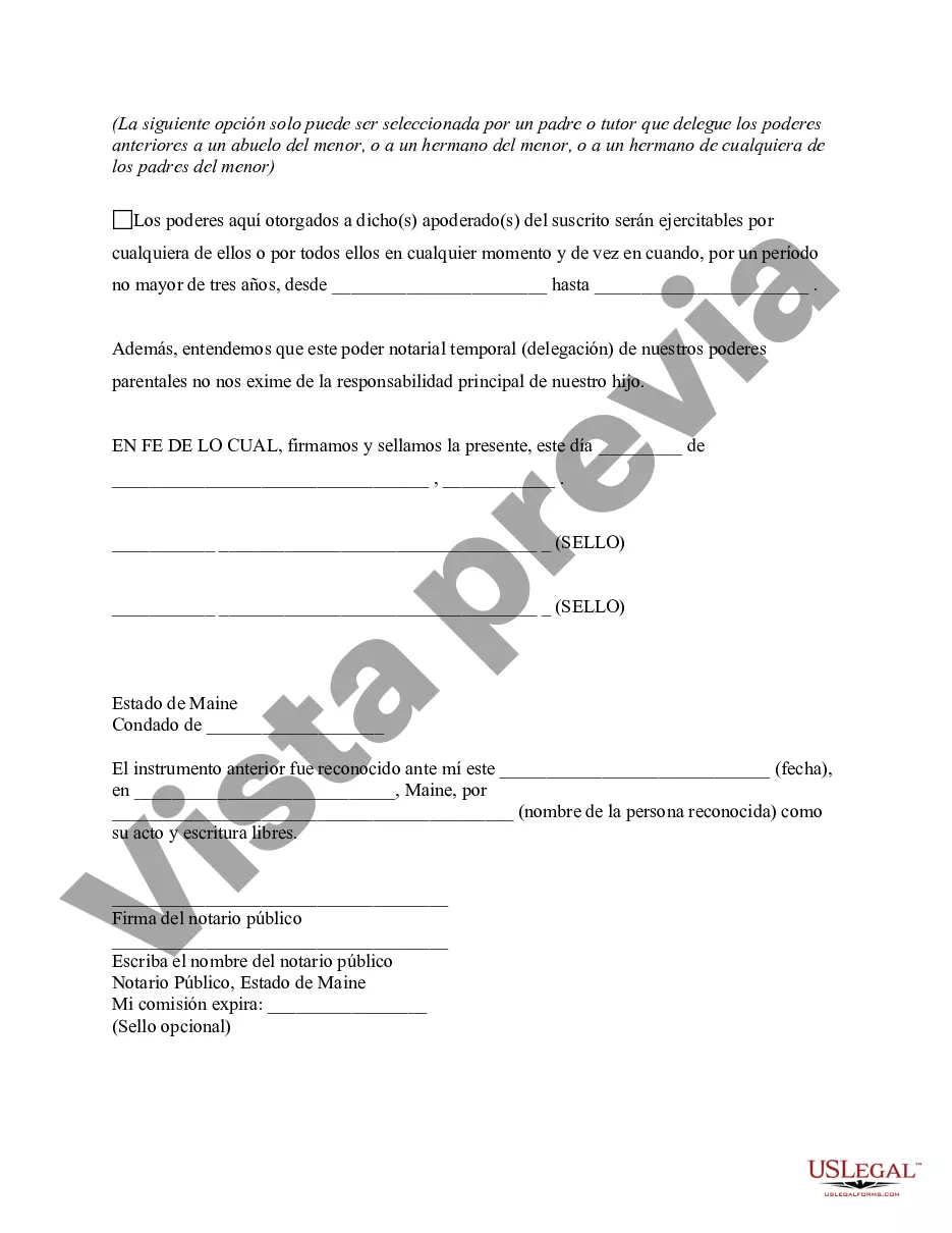 Preview Poder General para el Cuidado y Custodia del Hijo o Hijos