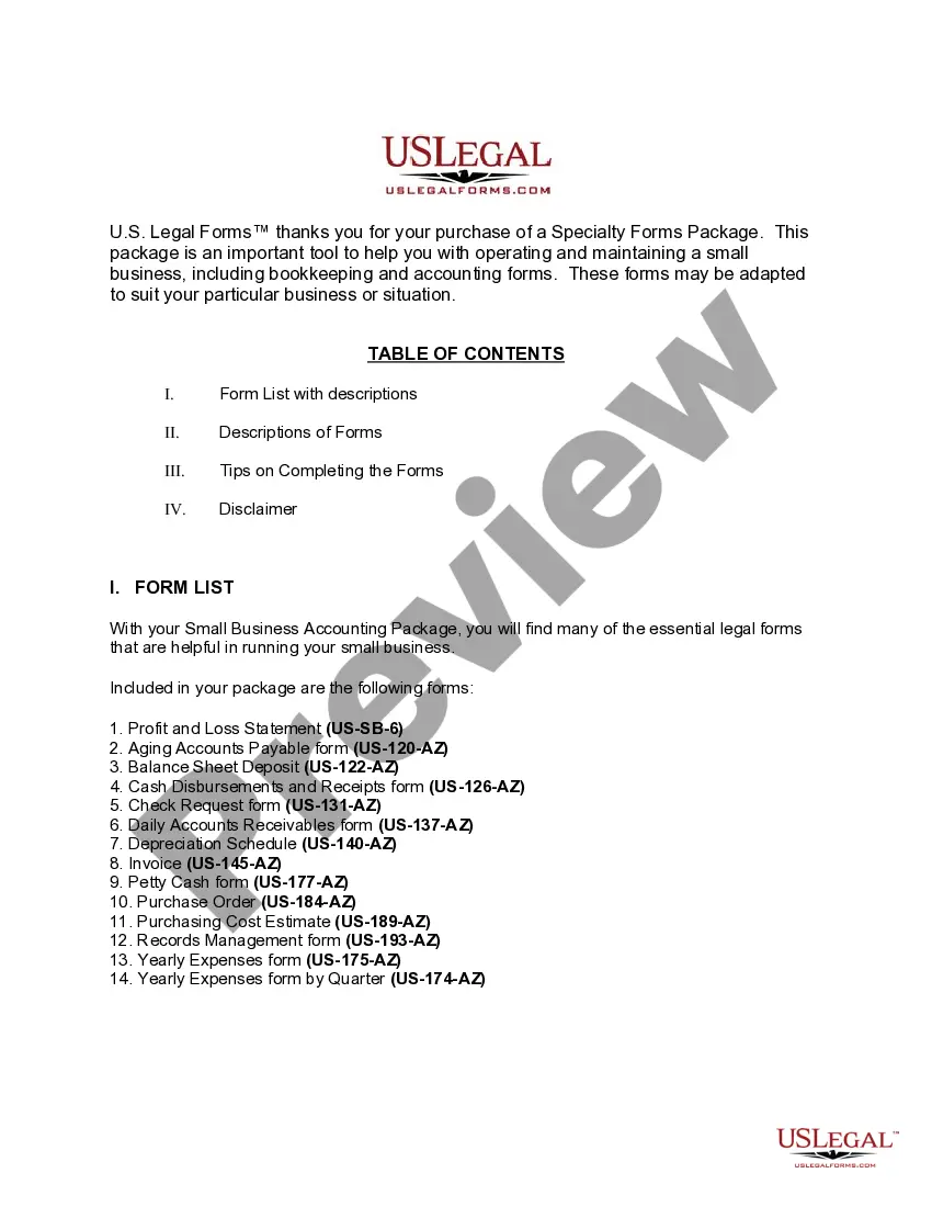 Preview Maine Small Business Accounting Package