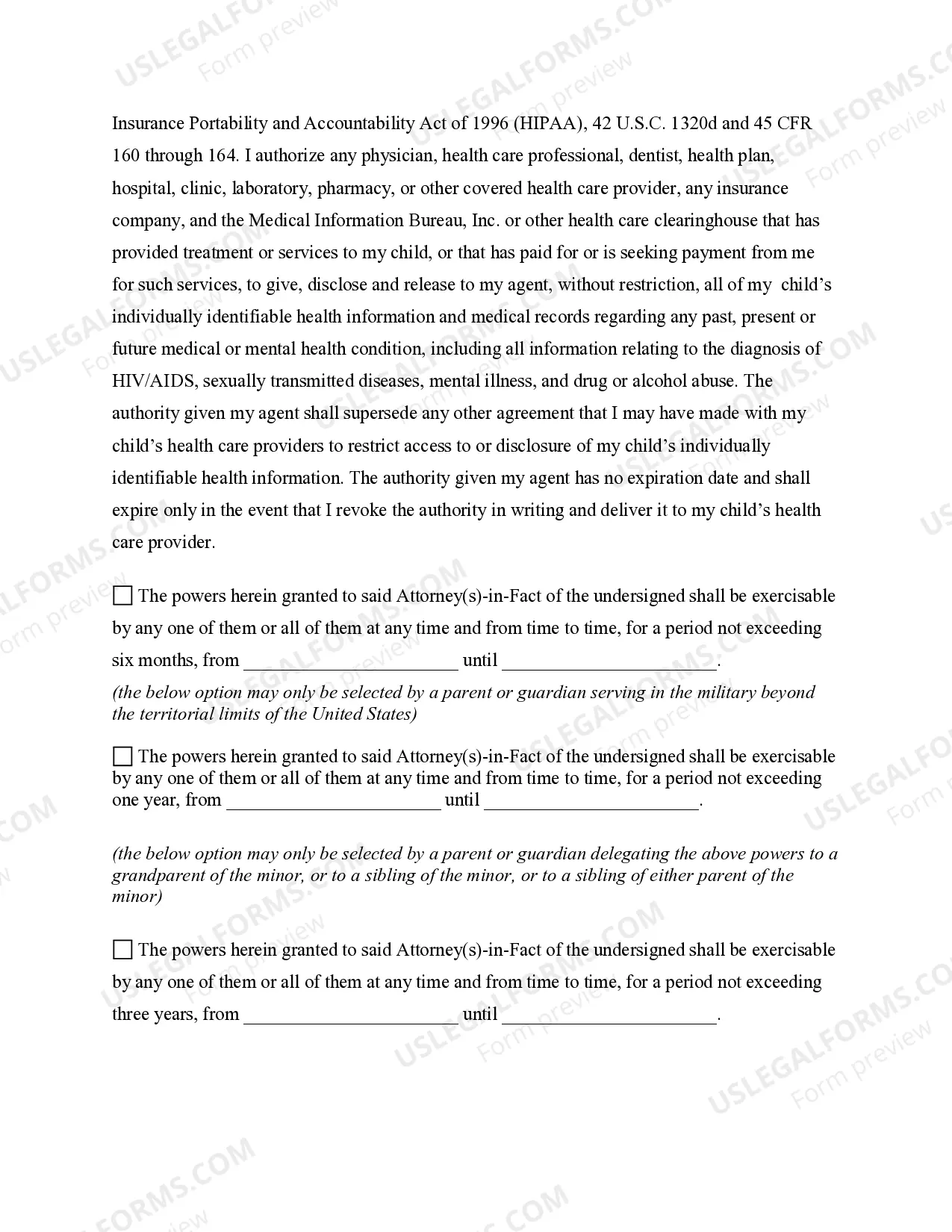 Preview General Power of Attorney for Care and Custody of Child or Children