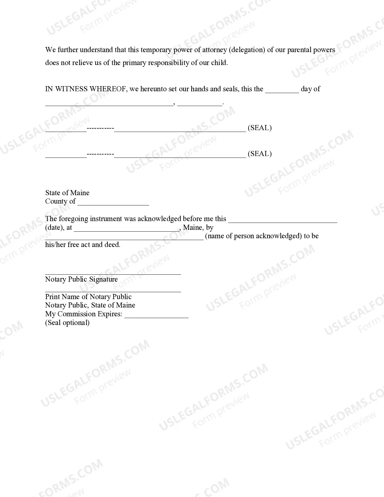 Preview General Power of Attorney for Care and Custody of Child or Children