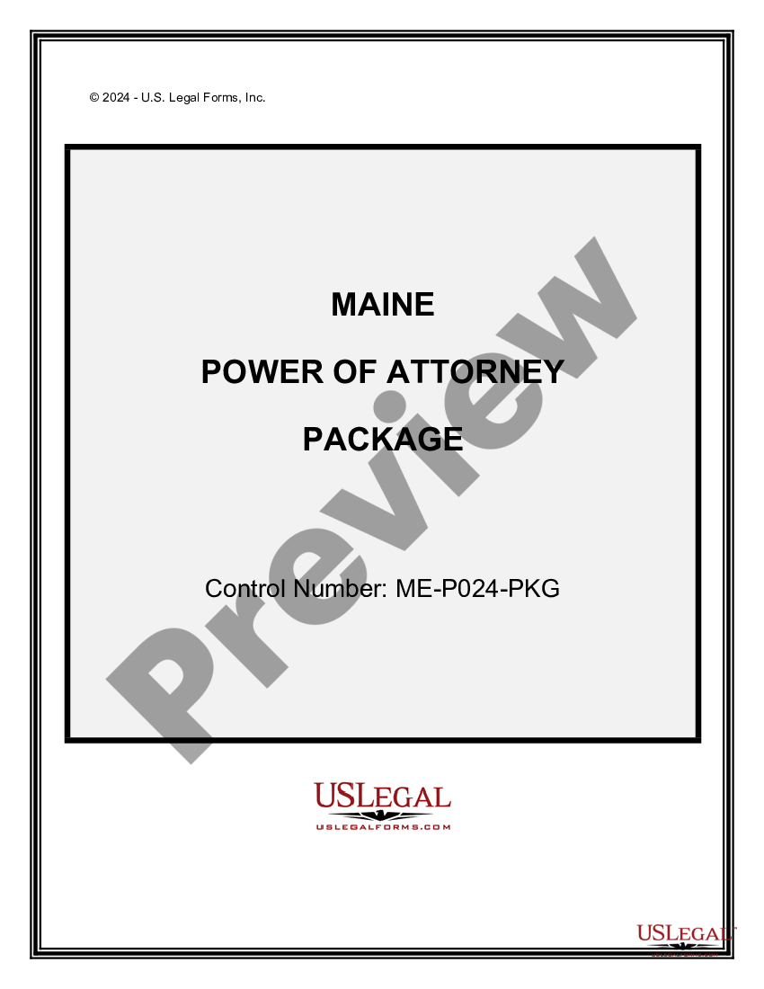 Maine Power Of Attorney Forms Package Power Attorney Poa Us Legal Forms 2947