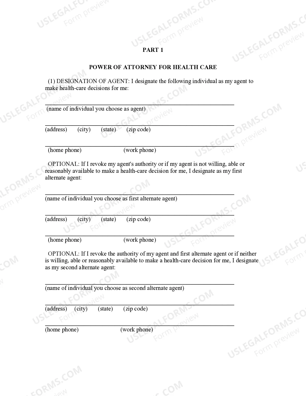 Preview Statutory Advanced Health Care Directive