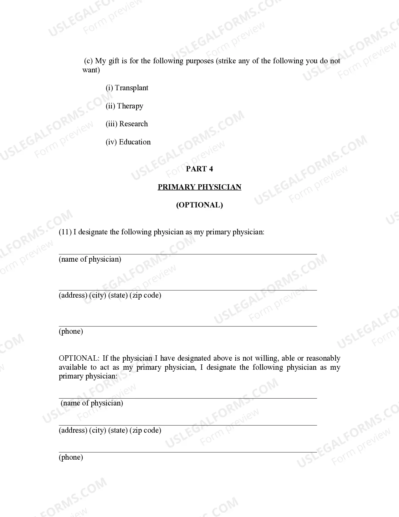 Preview Statutory Advanced Health Care Directive