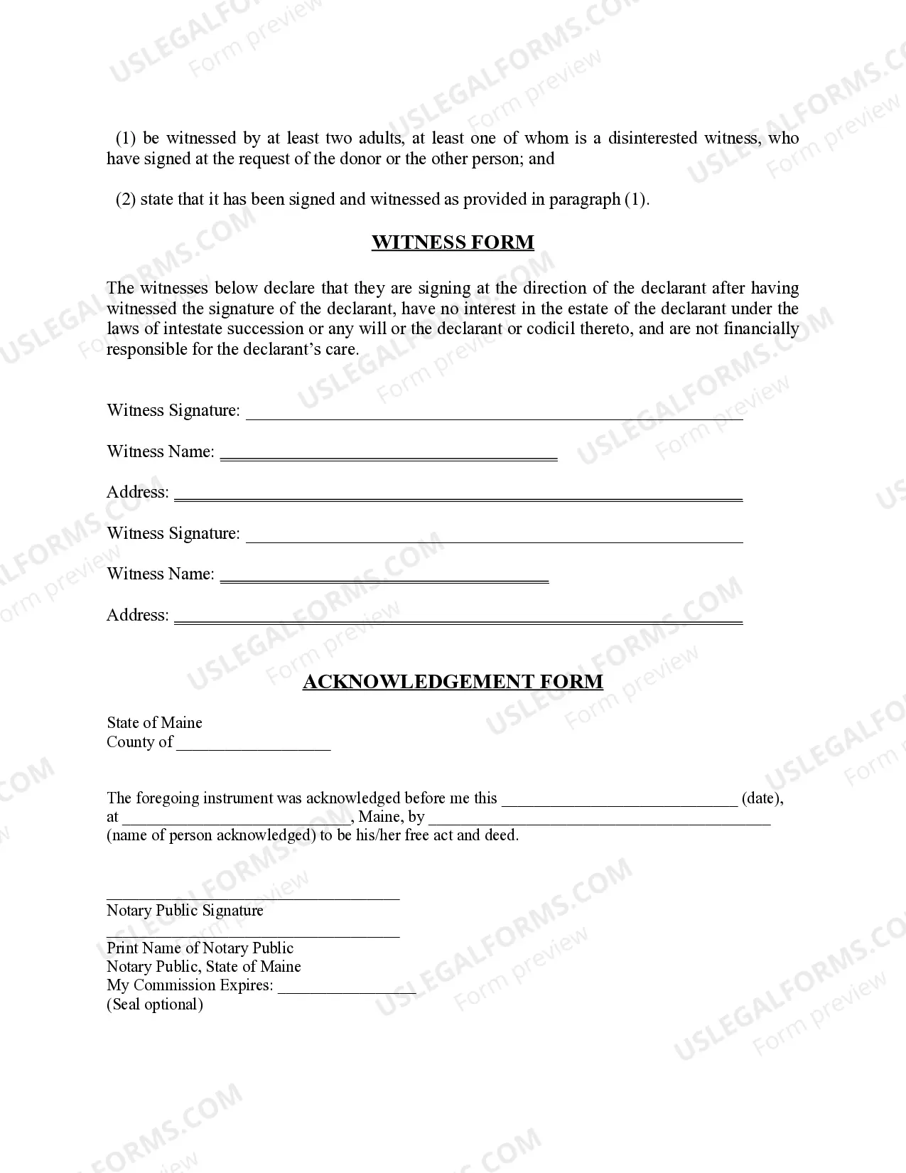 Preview Donation of Anatomical Gift