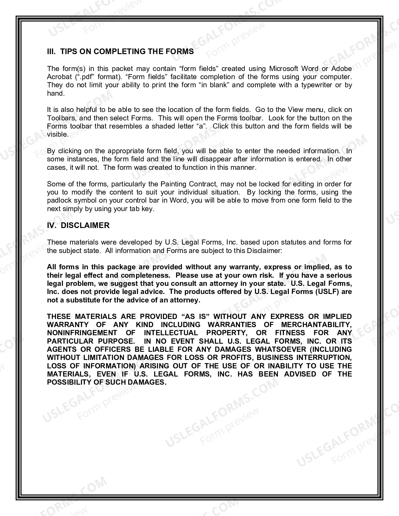 Preview Maine Painting Contractor Package