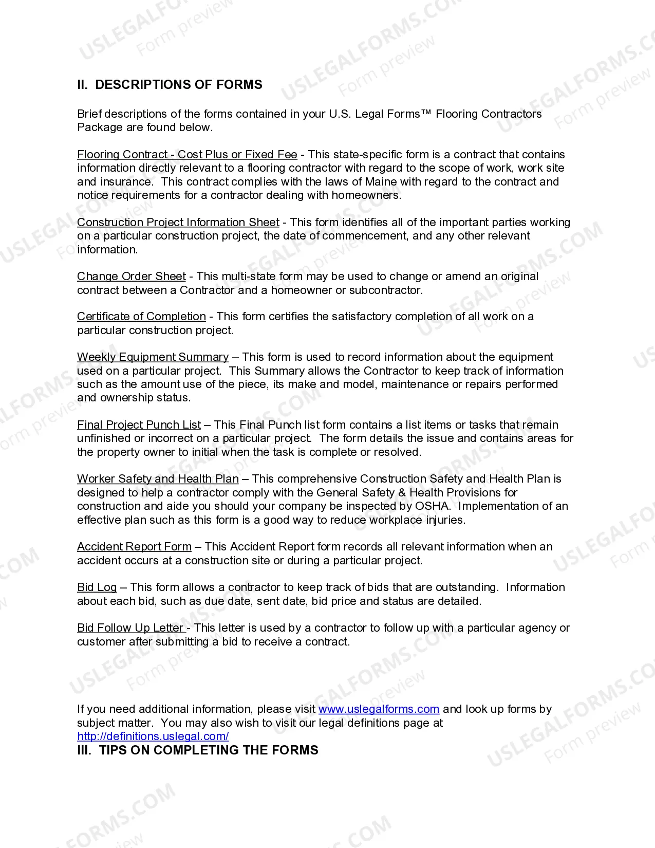 Preview Maine Flooring Contractor Package