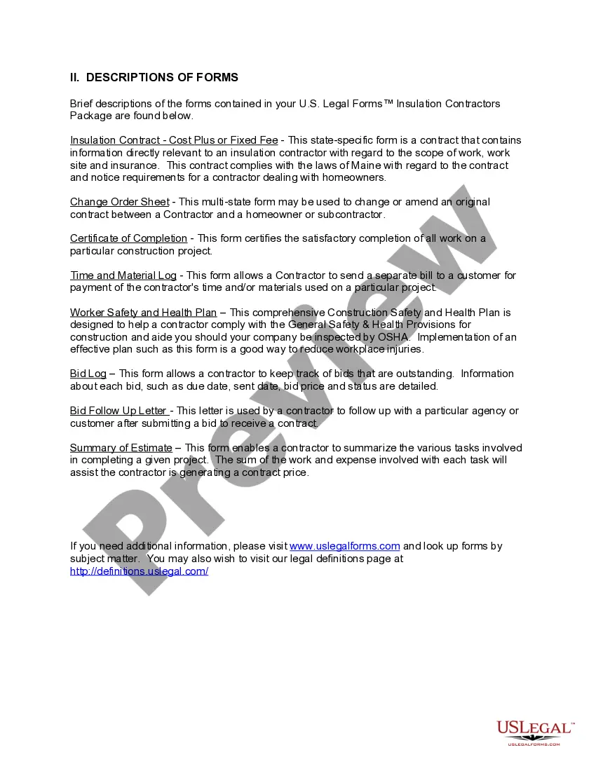 Get Maine Insulation Contractor Package Preview Maine Insulation Contractor Package