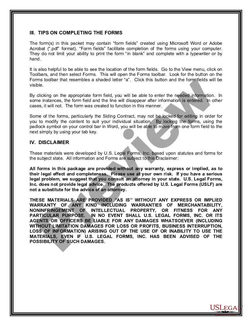 Preview Maine Siding Contractor Package