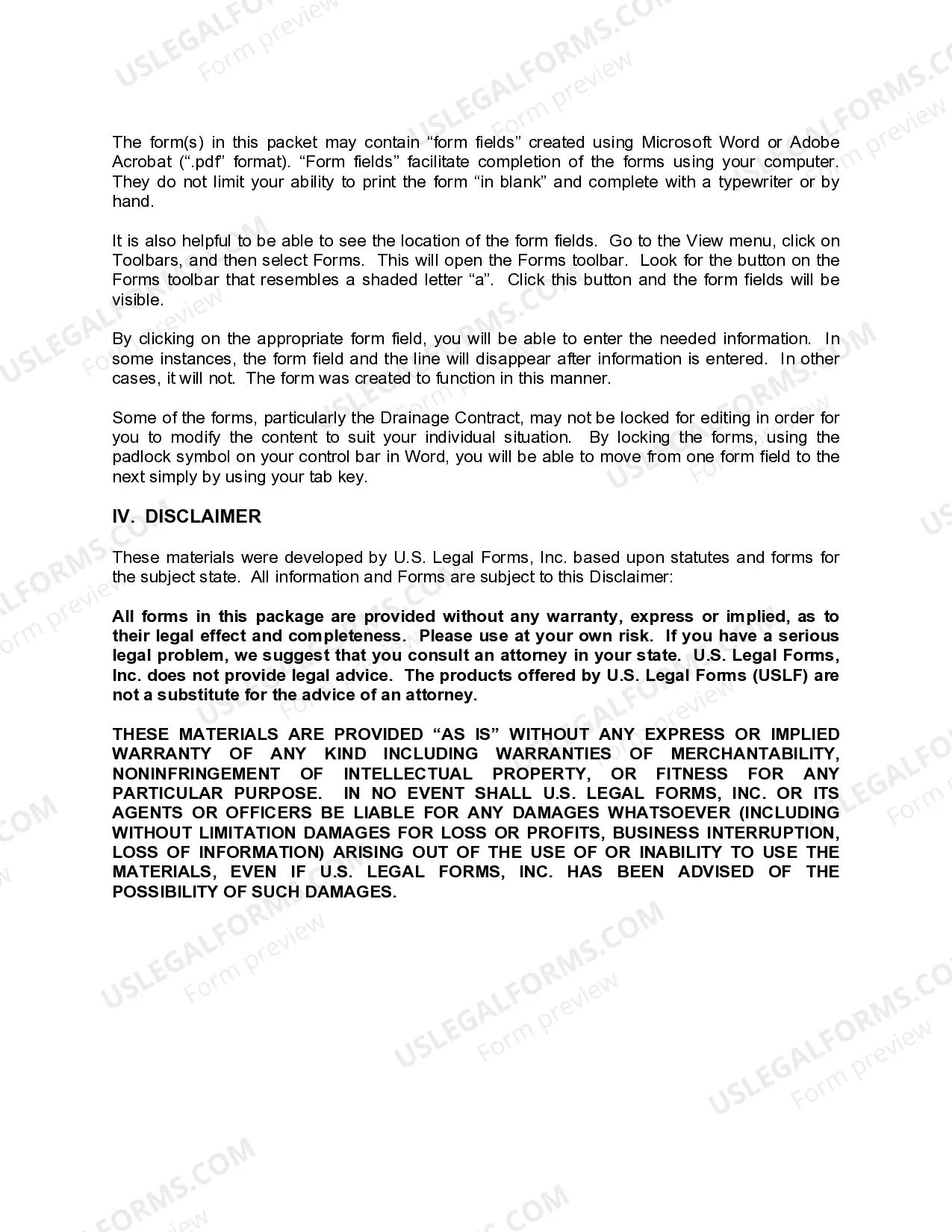 Preview Maine Drainage Contractor Package