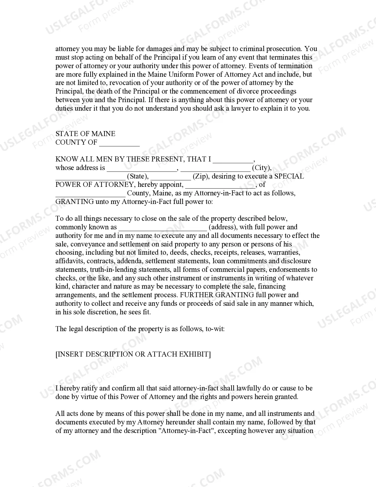 Preview Special or Limited Power of Attorney for Real Estate Sales Transaction By Seller