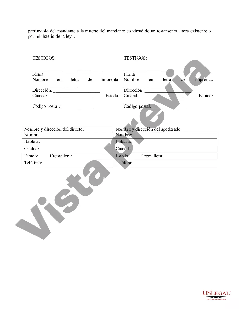 Preview Poder especial duradero para asuntos de cuentas bancarias