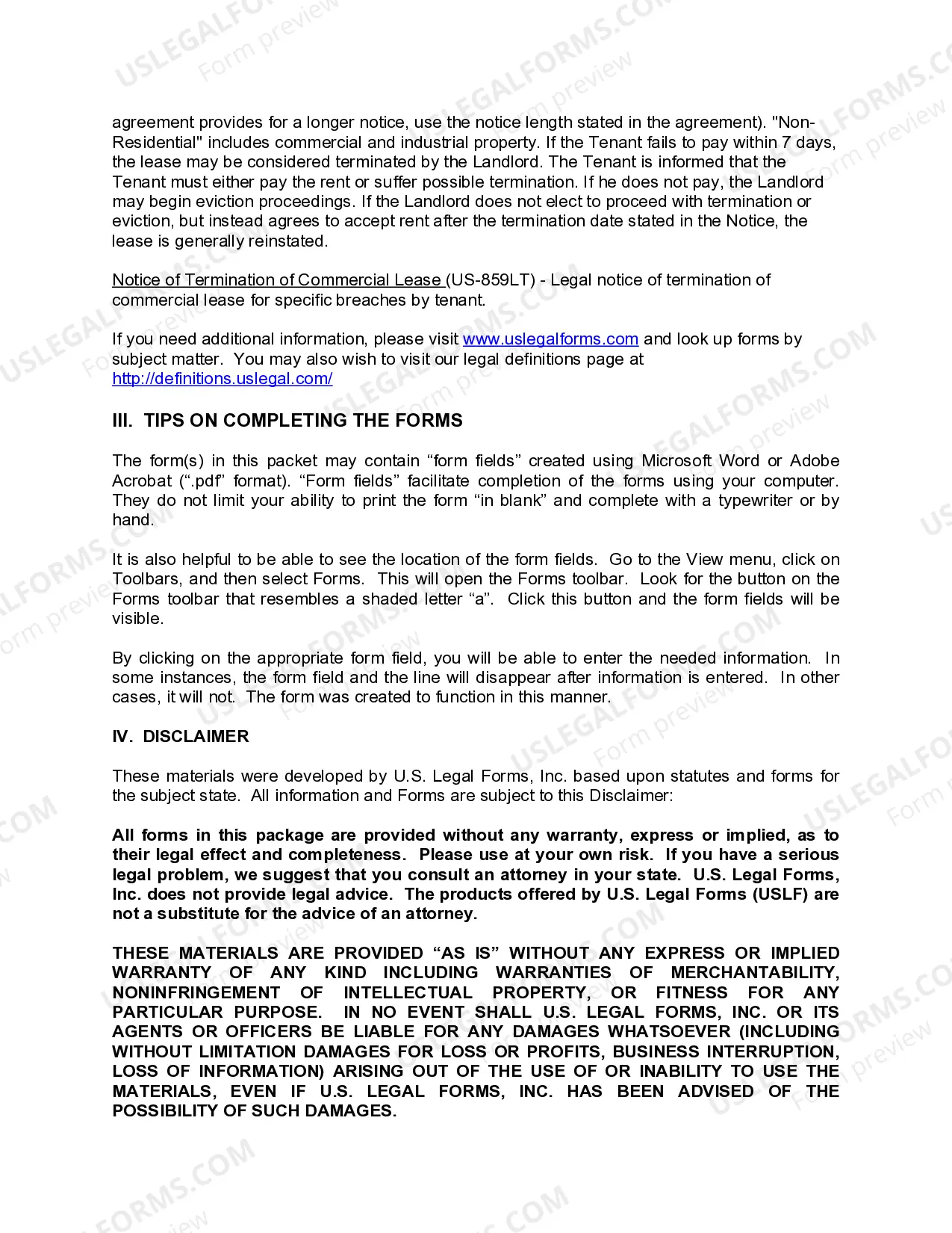 Preview Maine Commercial Lease Package