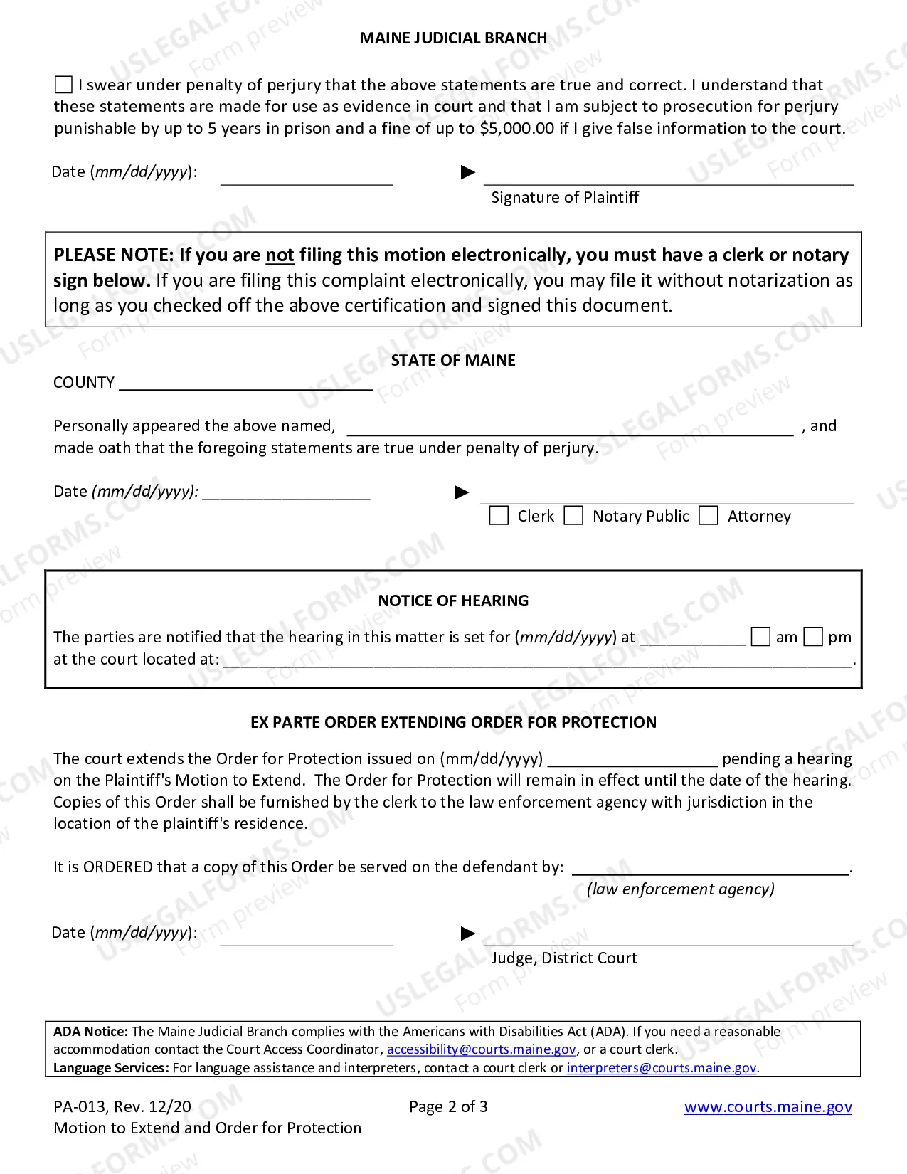 Preview Motion to Extend Order