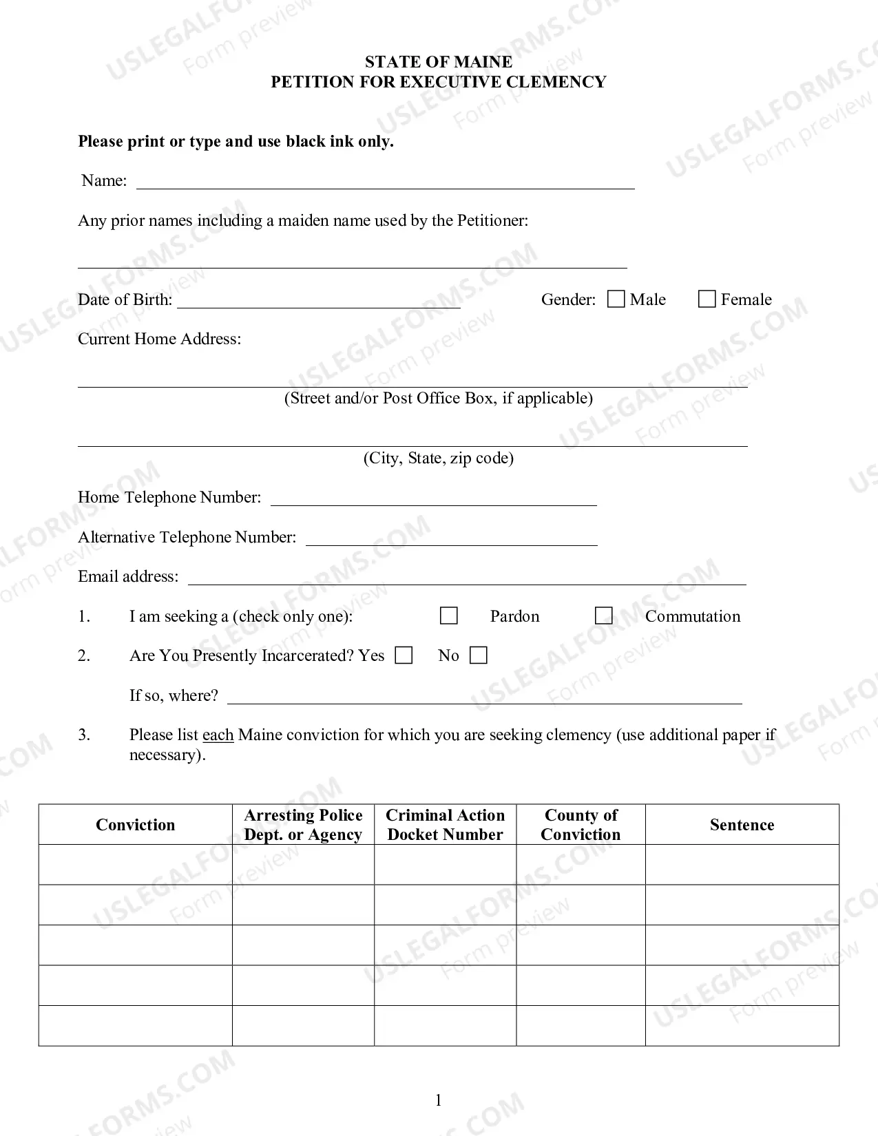 Preview Petition for Executive Clemency