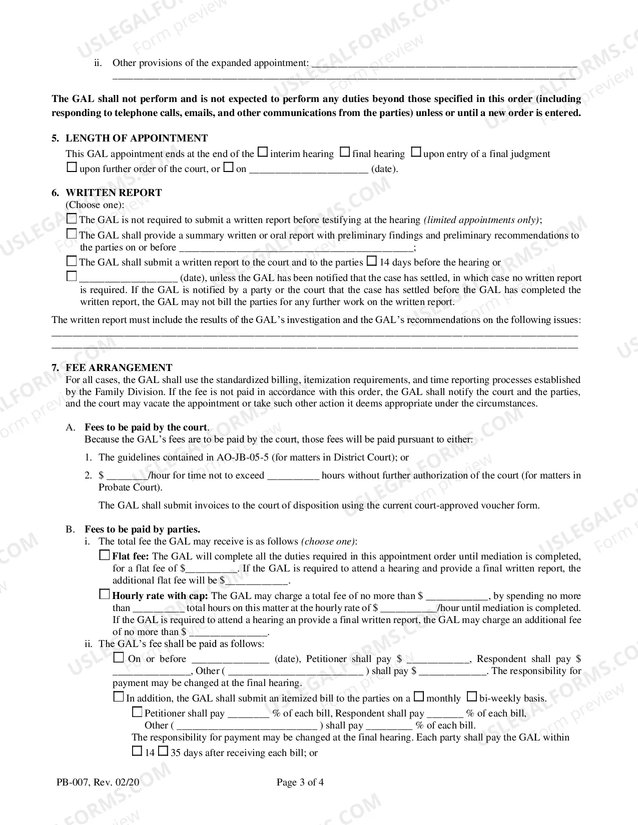 Preview Order Appointing Guardian Ad Litem (GAL) for Minors