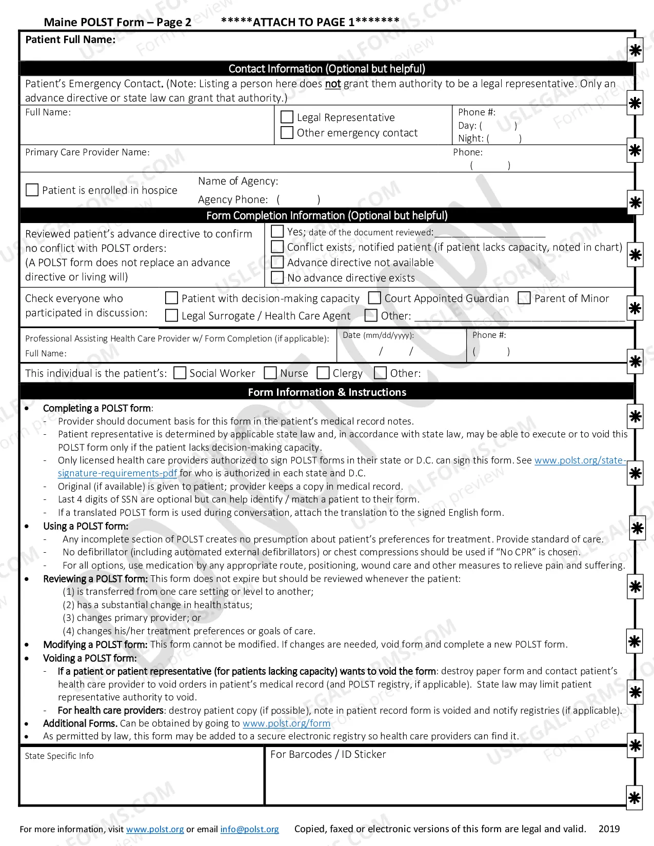 Preview Maine Portable Medical Order