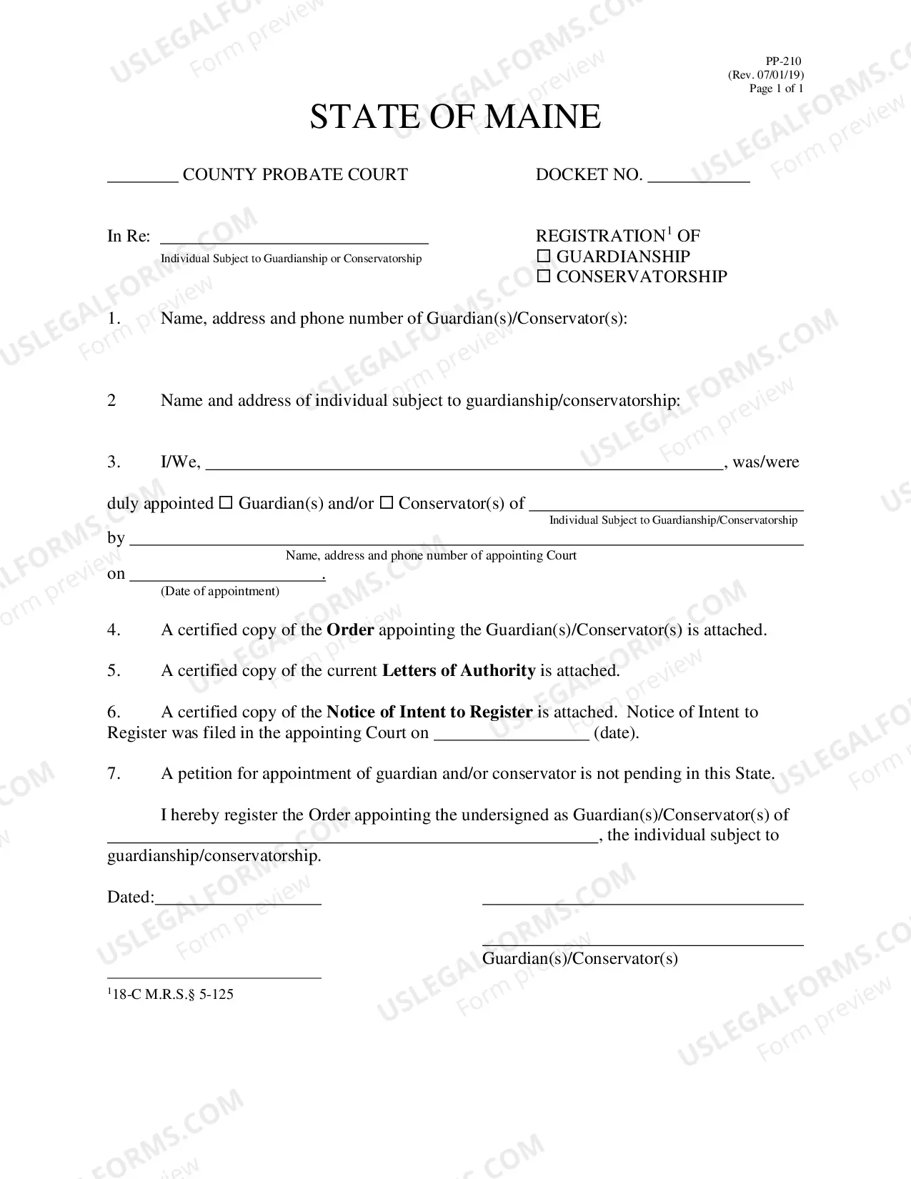 Preview Registration of Guardianship or Conservatorship for an Adult