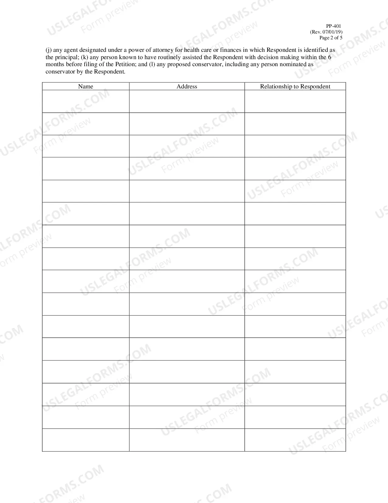Preview Petition for Appointment of Conservator or Successor Conservator for an Adult