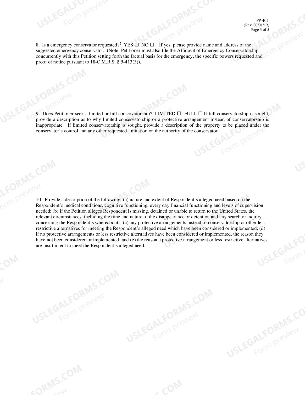 Preview Petition for Appointment of Conservator or Successor Conservator for an Adult