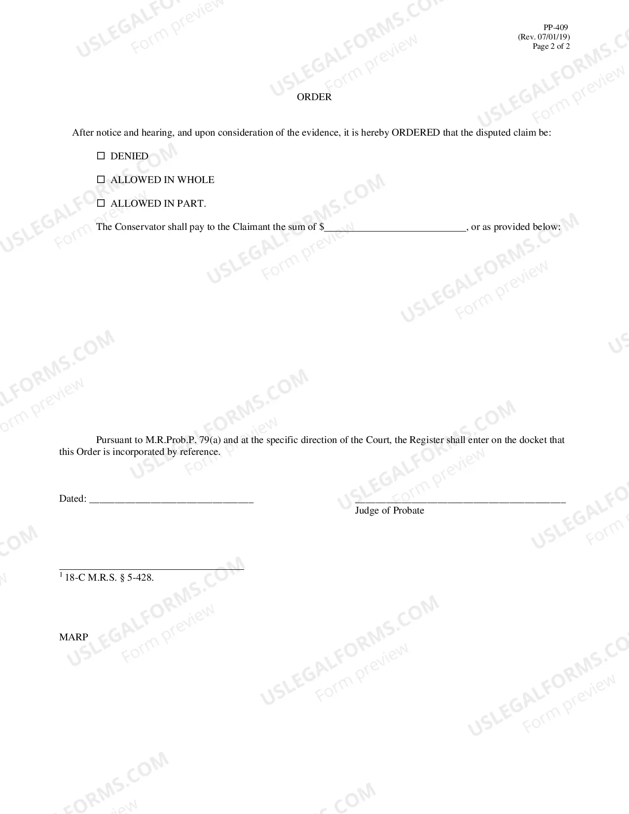 Preview Petition to Resolve Disputed Claim and Petition for Allowance of Conservatorship of an Adult