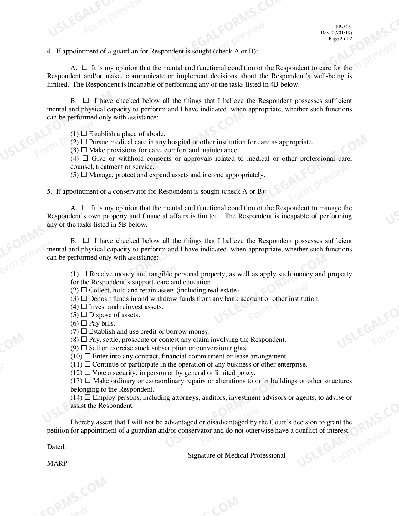Preview Physician's or Psychologist's Report - Guardianship and/or Conservatorship Proceedings of an Adult