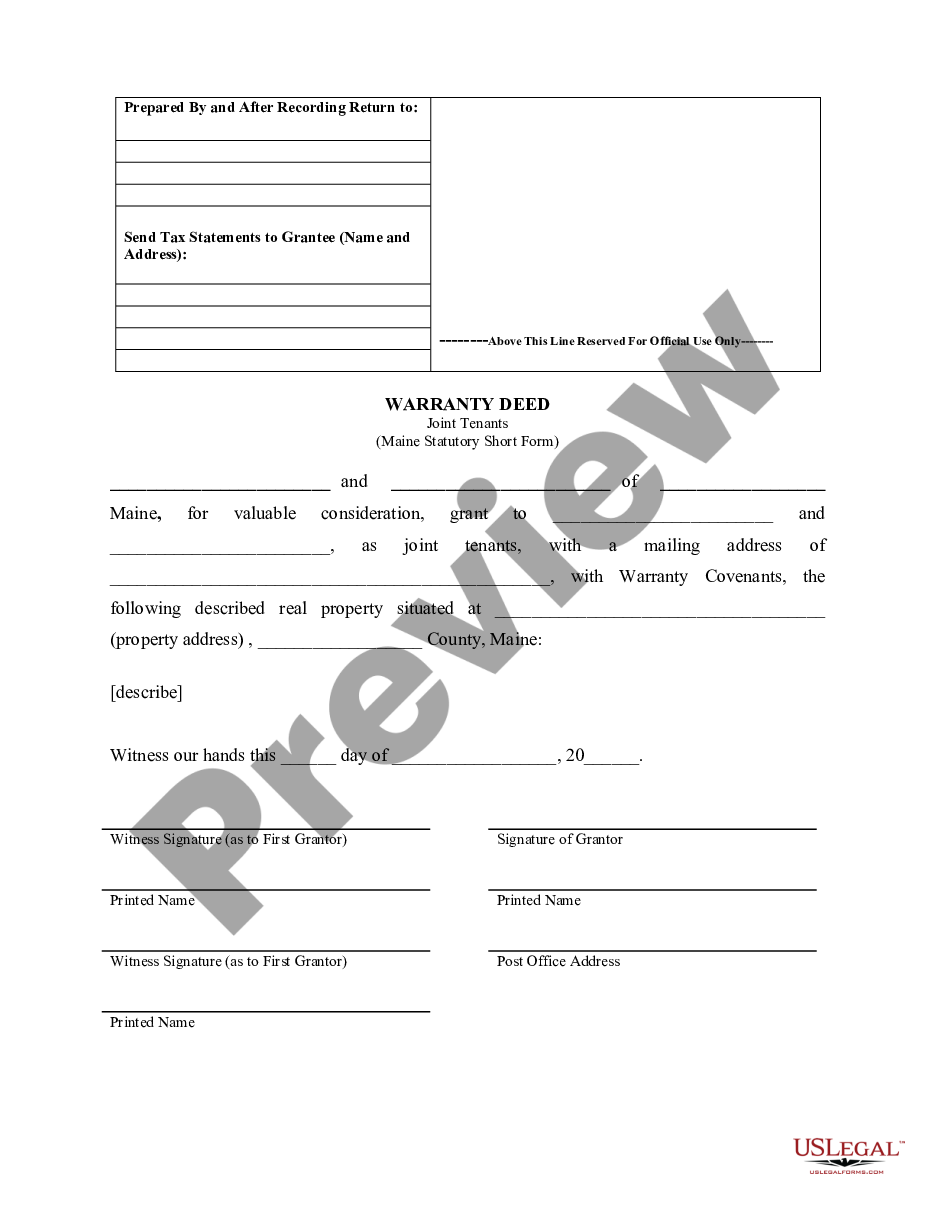 form Statutory Warranty Deed preview
