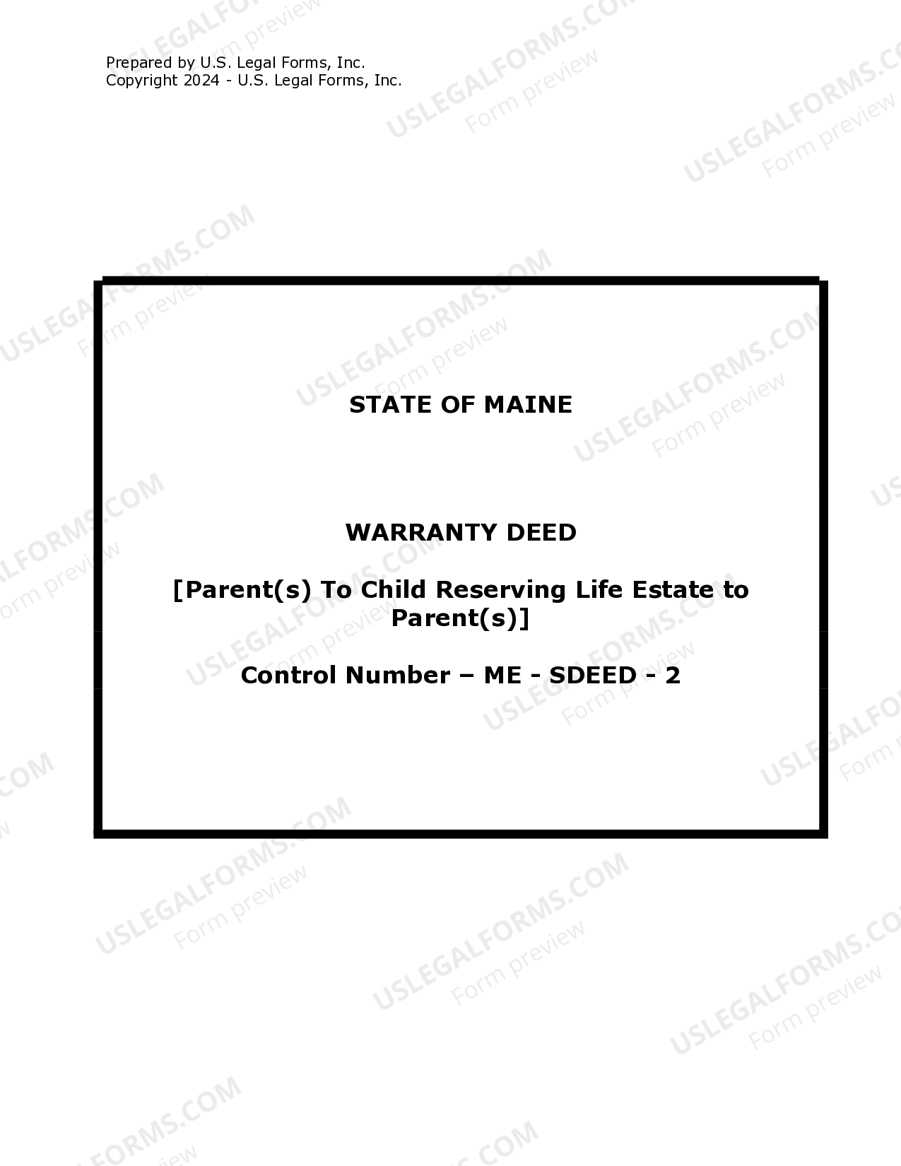 Life Estate Deed In Maine US Legal Forms
