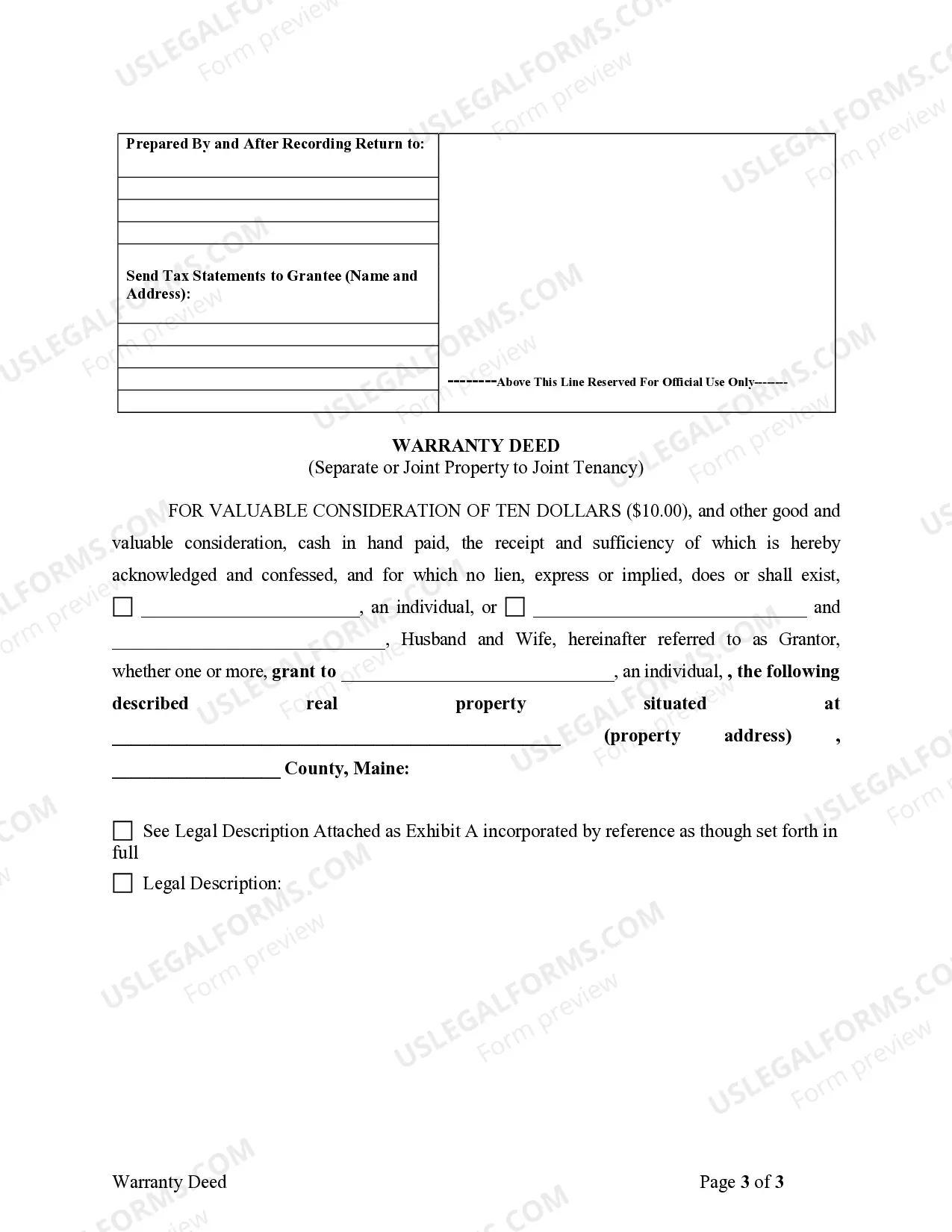 Preview Warranty Deed for Parents to Child with Reservation of Life Estate