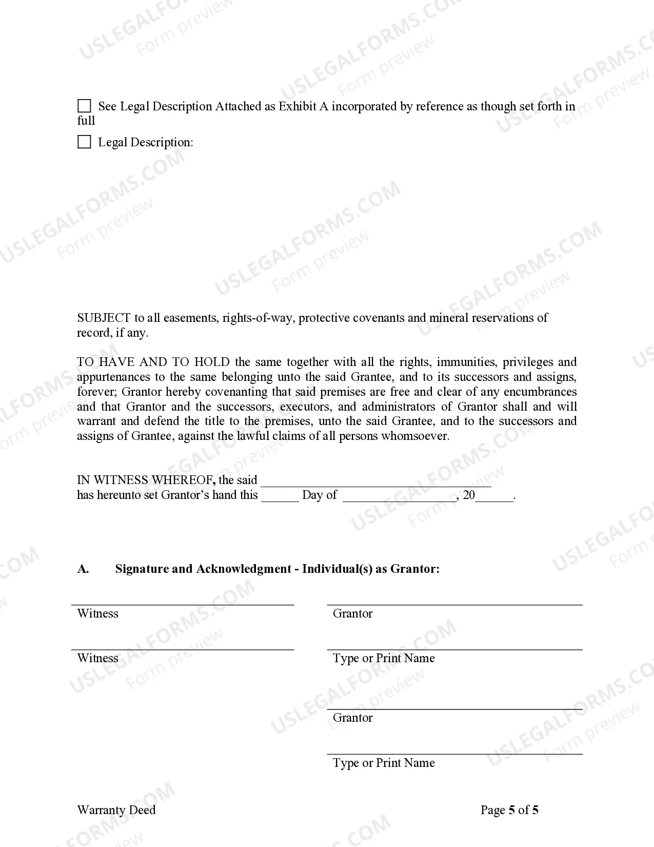 Preview Warranty Deed from Limited Partnership or LLC is the Grantor, or Grantee