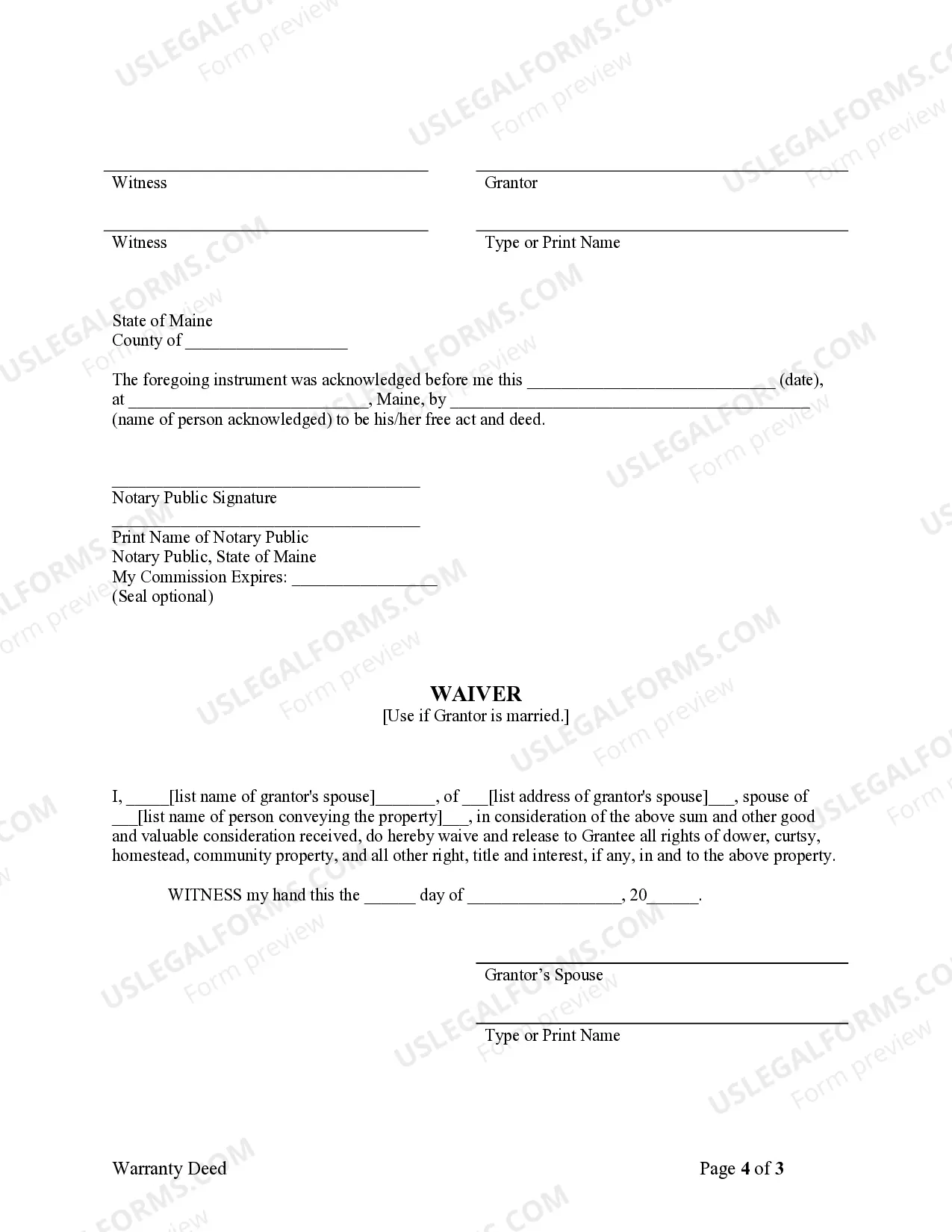 Preview Warranty Deed from Individual to Individual
