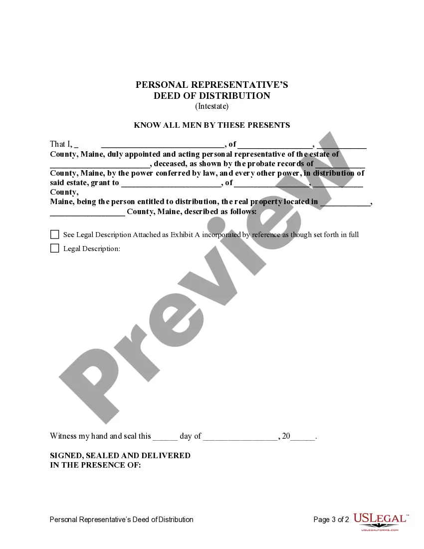 Get Personal Representative's Deed of Distribution Preview Personal Representative's Deed of Distribution